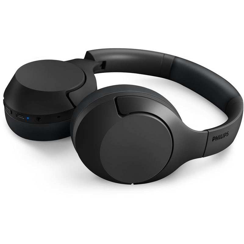 PHILIPS Audio TAH8506BK Over-Ear Wireless Active Noise Cancelling Pro Headphones | Offer Bluetooth 2 Device Multipoint Connectivity | Slim & Flat Folding Design | Deep Bass | 60 Hours Playtime