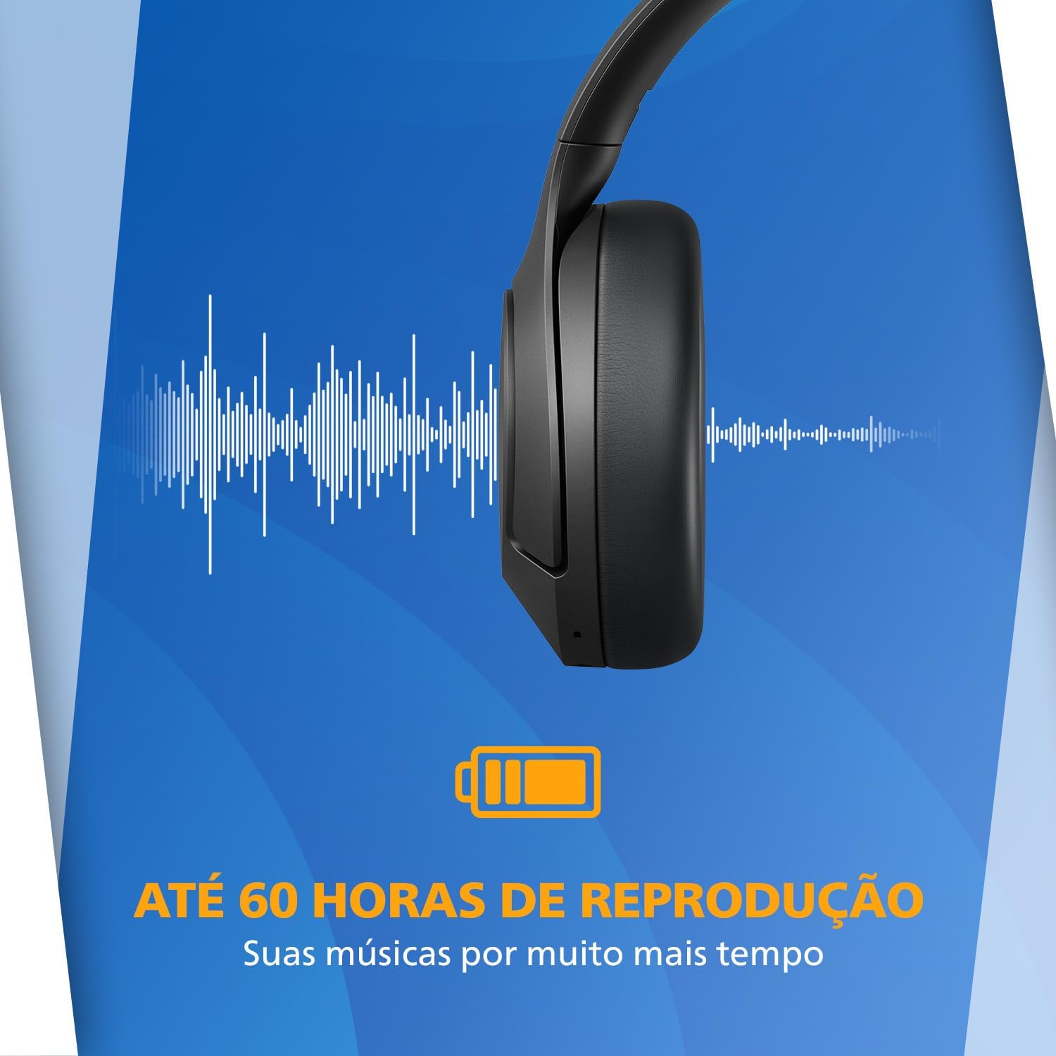 PHILIPS Audio TAH8506BK Over-Ear Wireless Active Noise Cancelling Pro Headphones | Offer Bluetooth 2 Device Multipoint Connectivity | Slim & Flat Folding Design | Deep Bass | 60 Hours Playtime