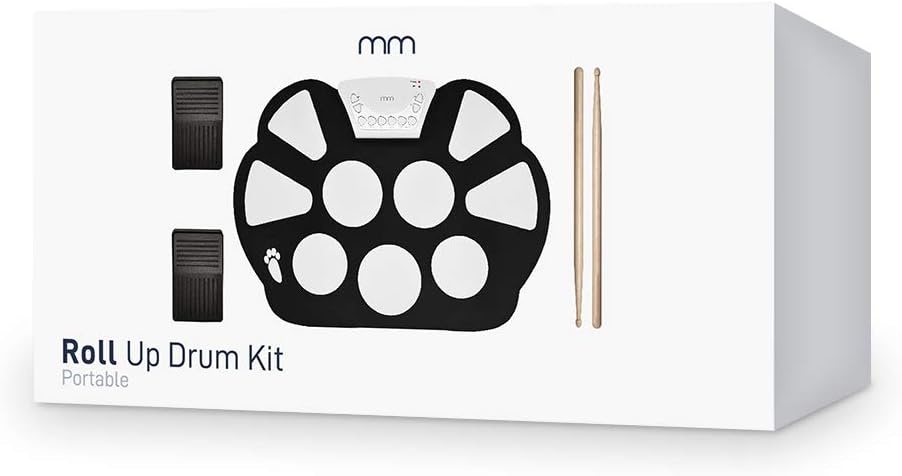 mikamax - mm Roll Up Drum Kit - Música - batería eléctrica - 9 Pads de Digital - reproducción y grabación