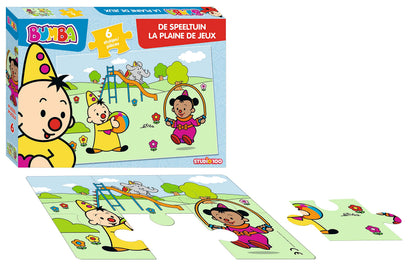 Bumba - kartonnen puzzel van 6 stukjes - De speeltuin