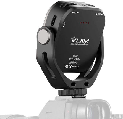 Ulanzi VIJIM VL66 Bi-Colour Mini LED Lamp Rotatable for Smartphone and Camera with Adjustable Colour Temperature 2500 K - 6500 K and 2000 mAh Battery USB-C Soft Light Lighting Video Light