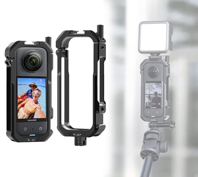 ULANZI 3197 Protective Aluminium Alloy Metal Vlog Rig / Cage for Insta360 X3 to Protect and Add Accessories - Black