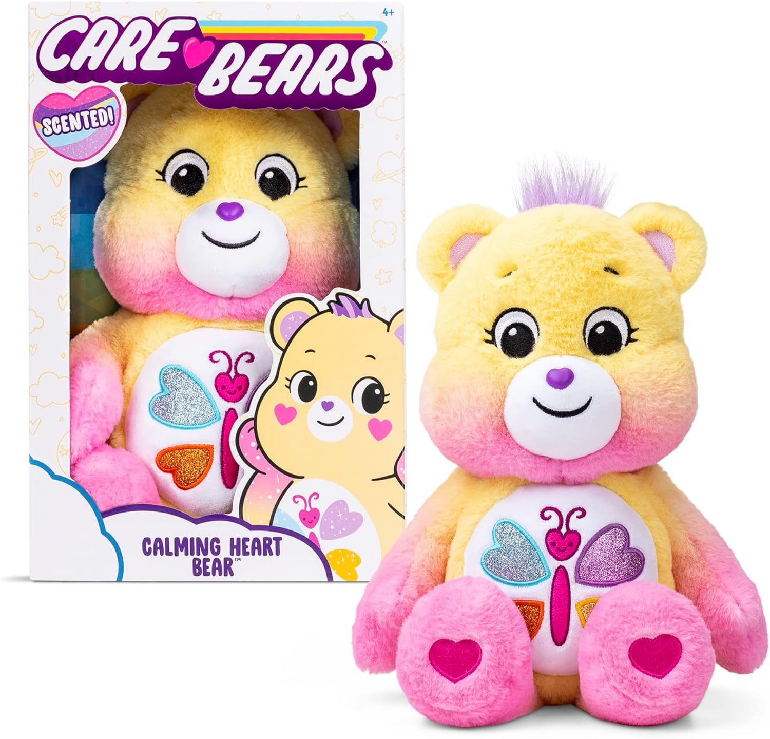 Care Bears | Beruhigender Herzbär (parfümiert) 35 cm mittelgroßer Plüsch | niedliches Spielzeug zum Sammeln, Kuscheltiere für Kinder, Stofftiere für Mädchen Jungen, süße Teddys, geeignet für Mädchen
