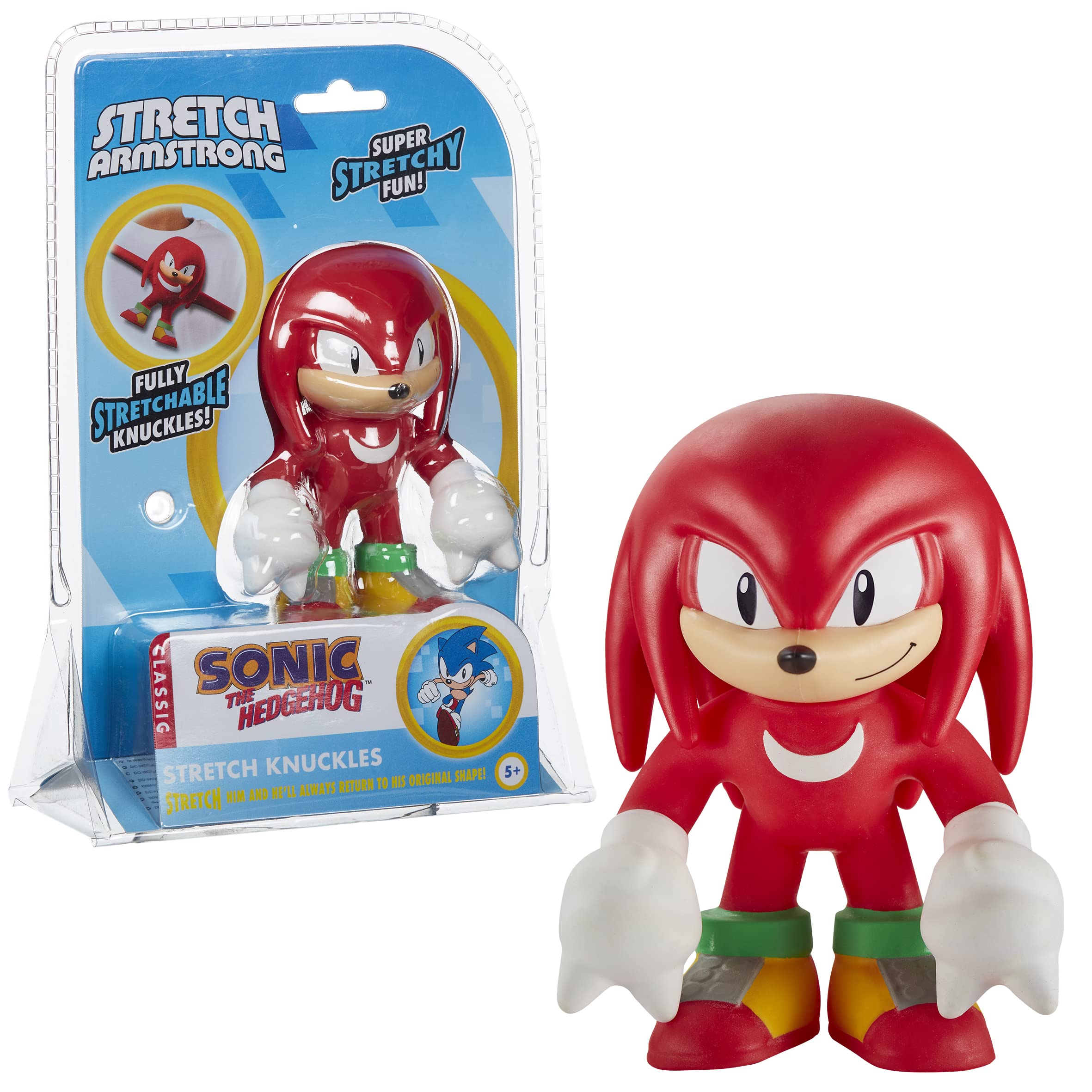 Character Options ltd 07938 Stretch Sonic Knuckles Toy. Amazing Stretchy Fun. Perfect Christmas OR Birthday Present for Boys and Girls, Multi-Color