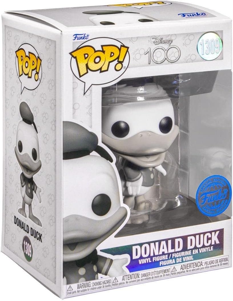 Funko Disney 100 Black and White Donald Duck Pop! Vinyl Collectible Figure - Limited Edition Exclusive