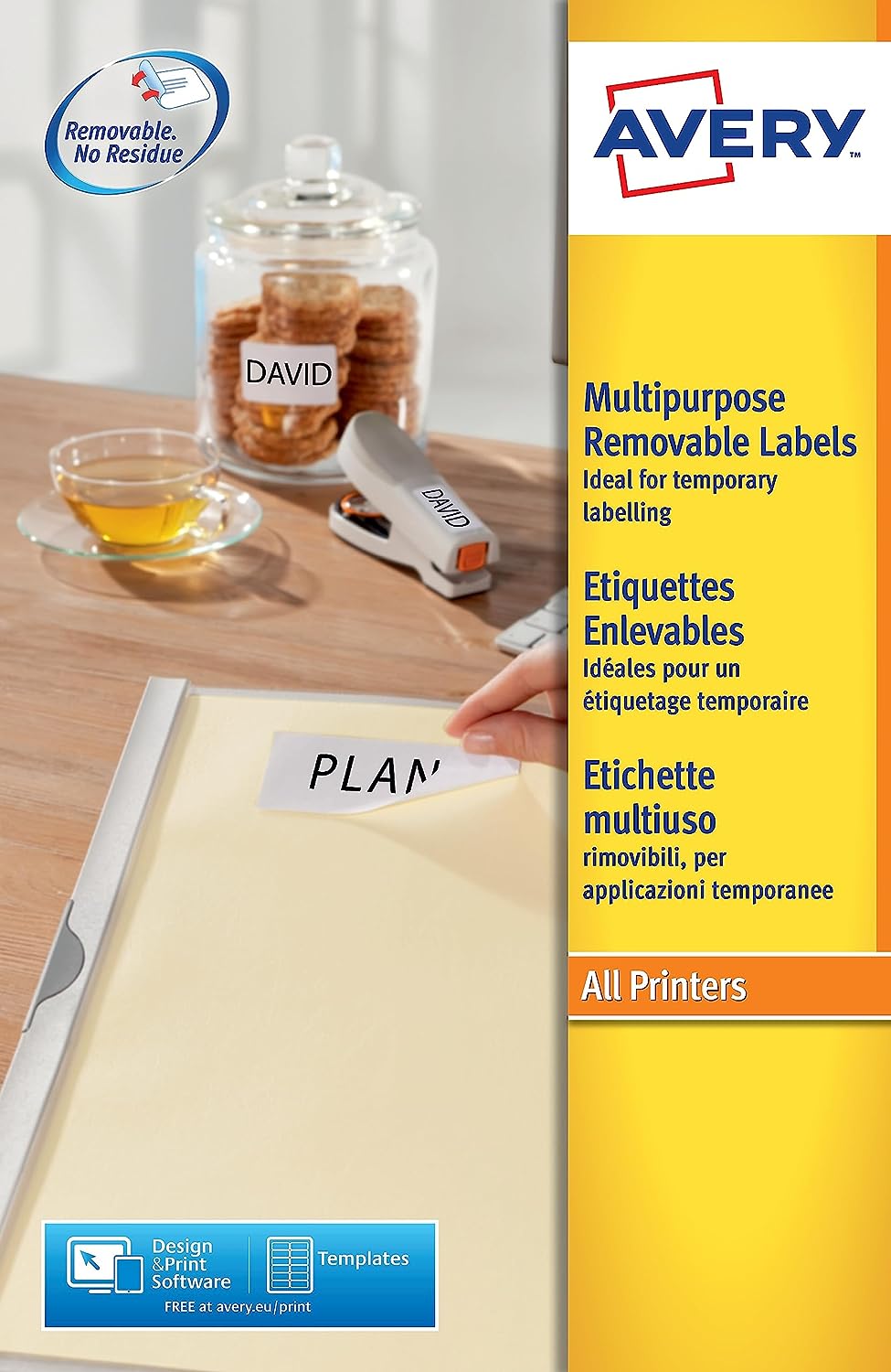 Avery L4730REV-25 Self-Adhesive Removable Labels, 270 Labels per A4 Sheet, white, 17,8 x 10 mm