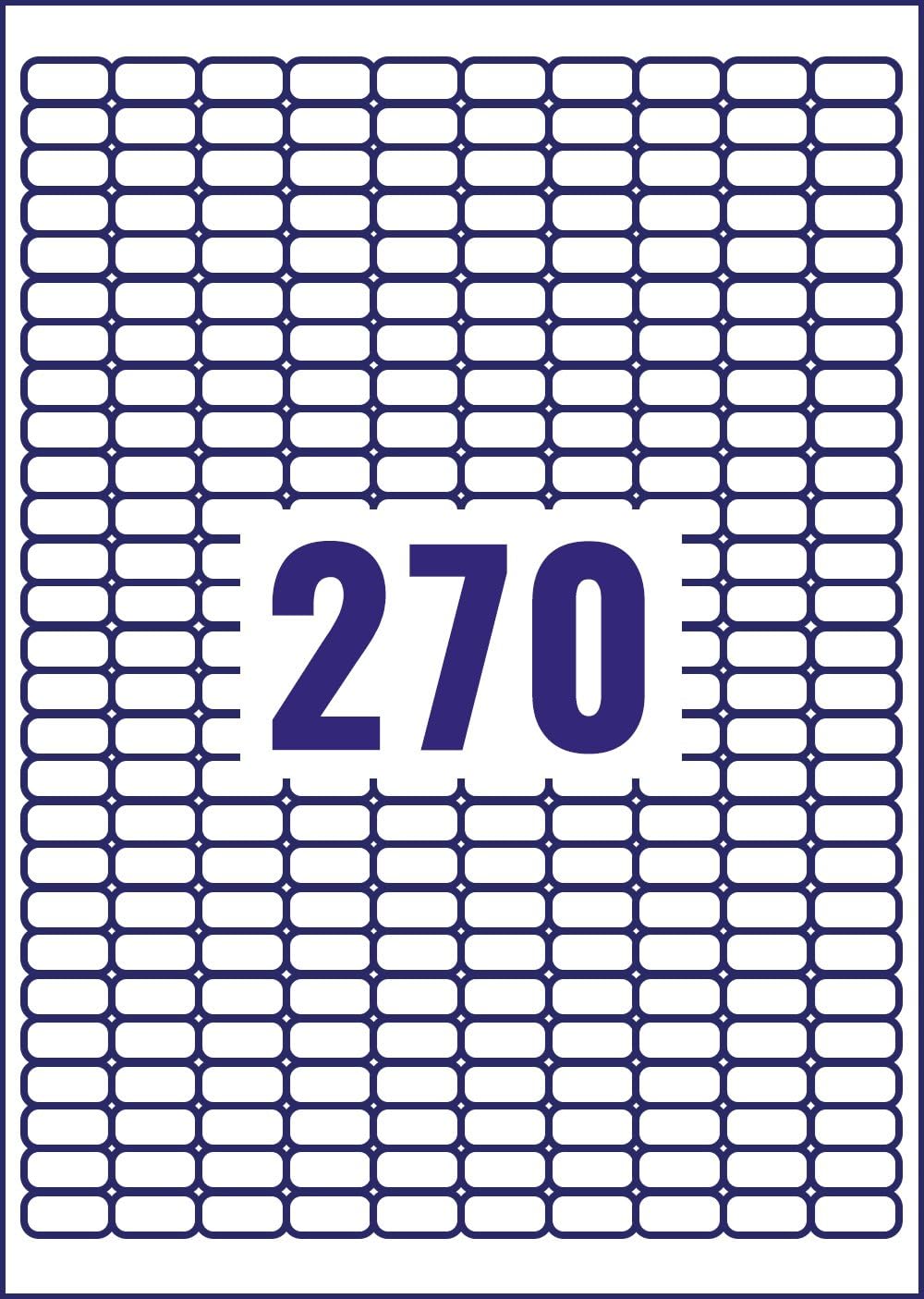 Avery L4730REV-25 Self-Adhesive Removable Labels, 270 Labels per A4 Sheet, white, 17,8 x 10 mm