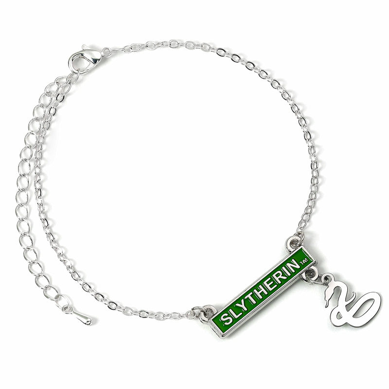 HARRY POTTER Officiële Zwadderich Bar Armband, Medium, Zink, Geen edelsteen, Harry Potter HP000310 Schmuck, Farbig, M, HARRY POTTER Official Slytherin Bar Bracelet, HARRY POTTER Pulsera oficial Slytherin Bar, Medium, Zinc, No es una piedra preciosa