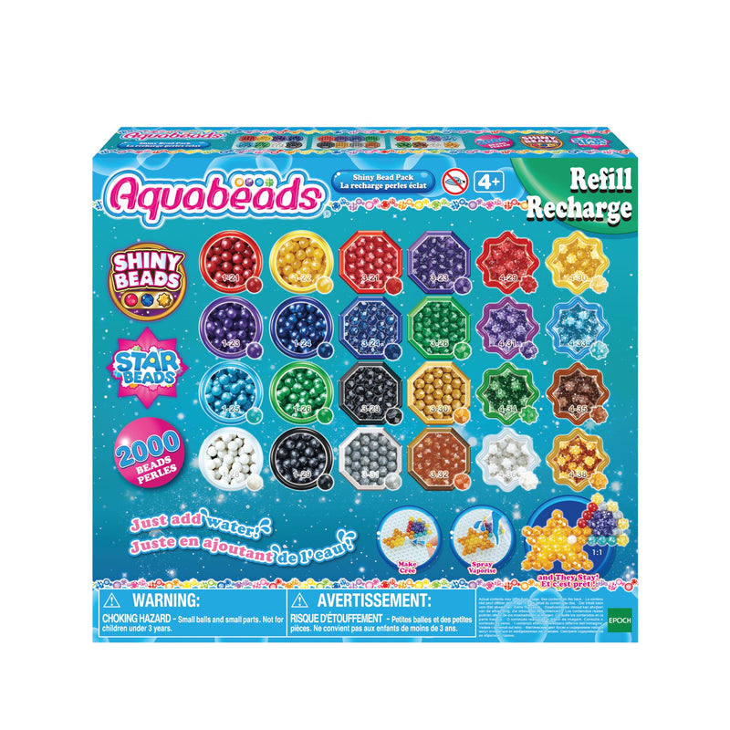 Aquabeads Shiny Bead Pack, Multicolour, Art & Craft Bead kit 31995