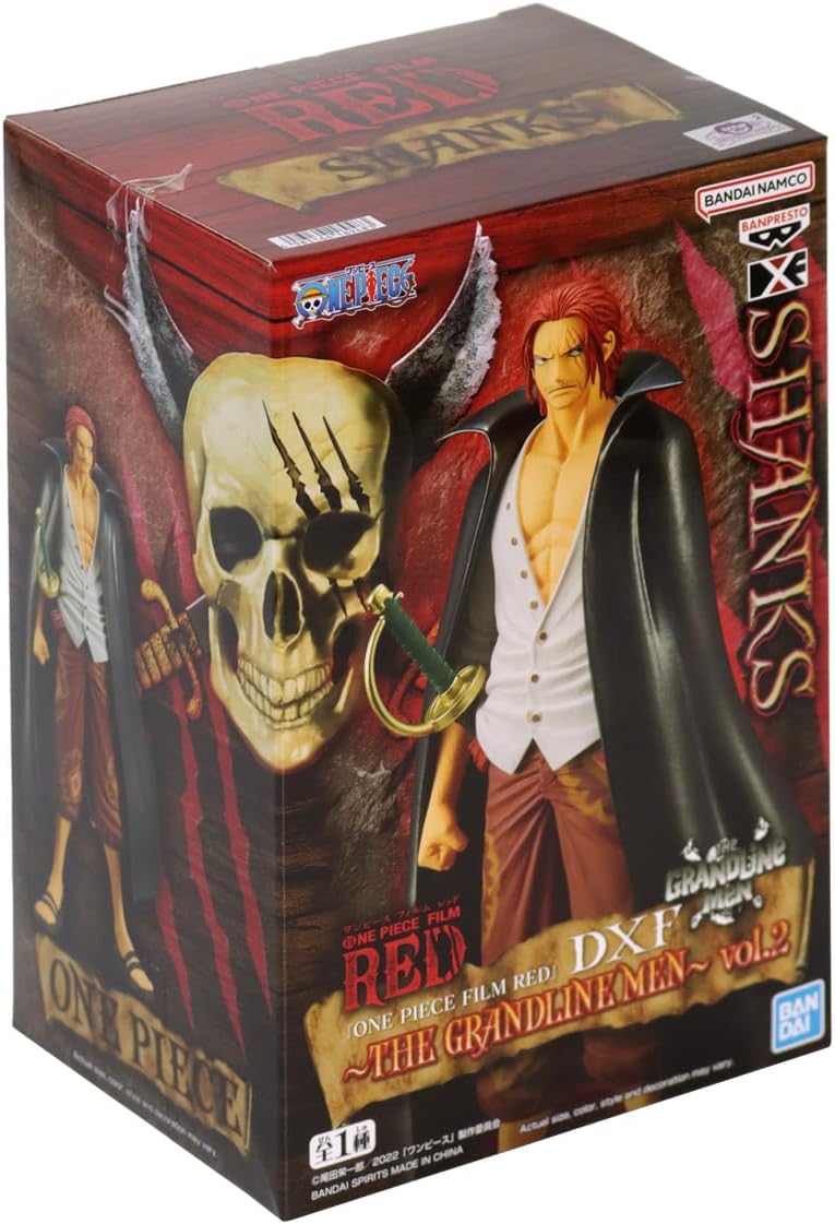 Banpresto One Piece RED Actionfigur Shanks Vol.2 The Grandline Men aus Kunststoff, von Bandai.