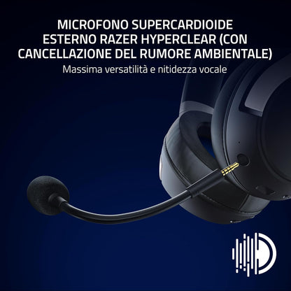 Razer Kaira HyperSpeed (licenza Playstation) - Cuffie da gioco wireless per Playstation - 2,4 HyperSpeed e Bluetooth (Triforce 50mm, microfono HyperClear, USB, multipiattaforma) Bianco
