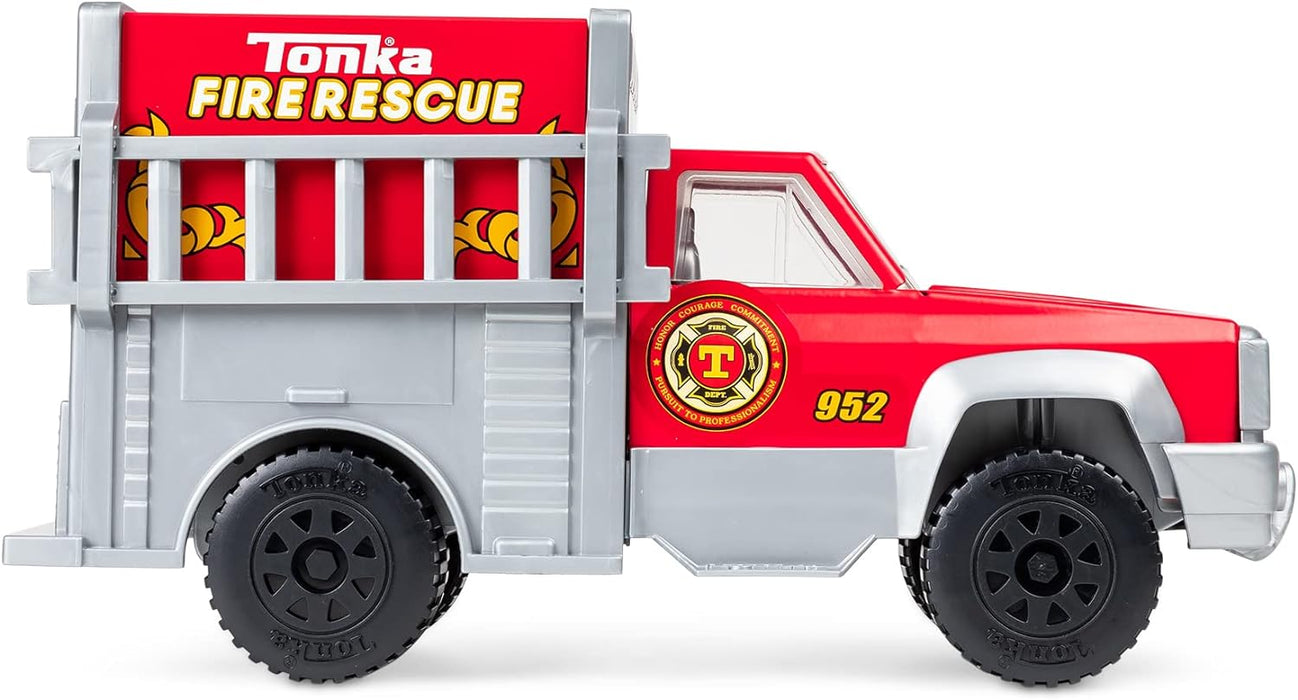 Tonka Steel Classics | Rescue Truck | Kids Emergency Vehicle Truck Gift Toys for Boys Girls, Vehicle Toys for Creative Play, Motor Skill Development, Red, Suitable for Kids Ages 3+ | Basic Fun 06189