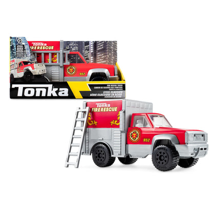 Tonka Steel Classics | Rescue Truck | Kids Emergency Vehicle Truck Gift Toys for Boys Girls, Vehicle Toys for Creative Play, Motor Skill Development, Red, Suitable for Kids Ages 3+ | Basic Fun 06189