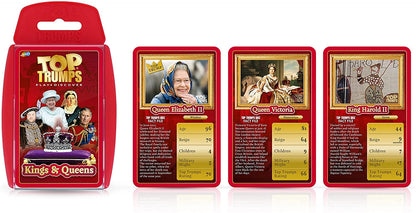 Top Trumps Kings and Queens Classics Card Game English Edition, discover facts on 30 of your favourite Kings and Queens including Queen Elizabeth II and Charles I, family game for 2+ players aged 8+