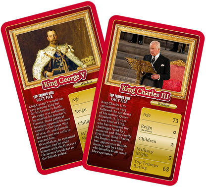 Top Trumps Kings and Queens Classics Card Game English Edition, discover facts on 30 of your favourite Kings and Queens including Queen Elizabeth II and Charles I, family game for 2+ players aged 8+