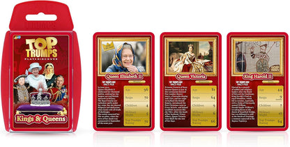 Top Trumps Kings and Queens Classics Card Game English Edition, discover facts on 30 of your favourite Kings and Queens including Queen Elizabeth II and Charles I, family game for 2+ players aged 8+