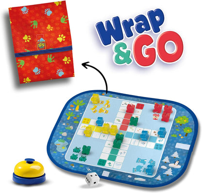 SES Creative-& Go-Ludo-quartett-rasende Wrap&Go Viajar-Parchís-El Juego de Las familias-Bloques de Velocidad (02236