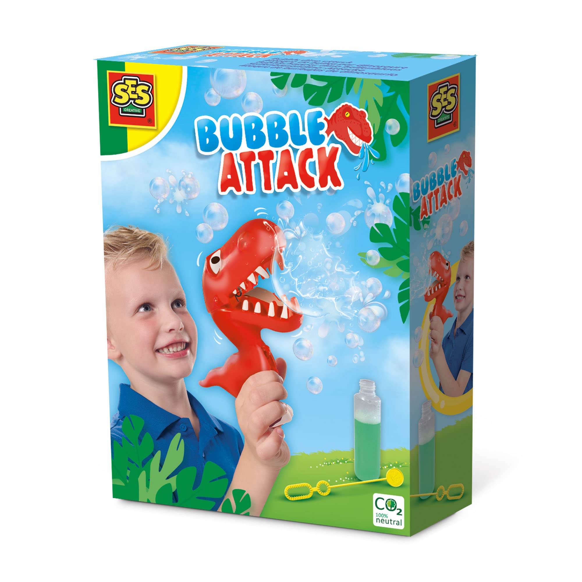 SES Creative- Ataque de Burbujas de Dinosaurio, Color Rojo, Talla única (02250)