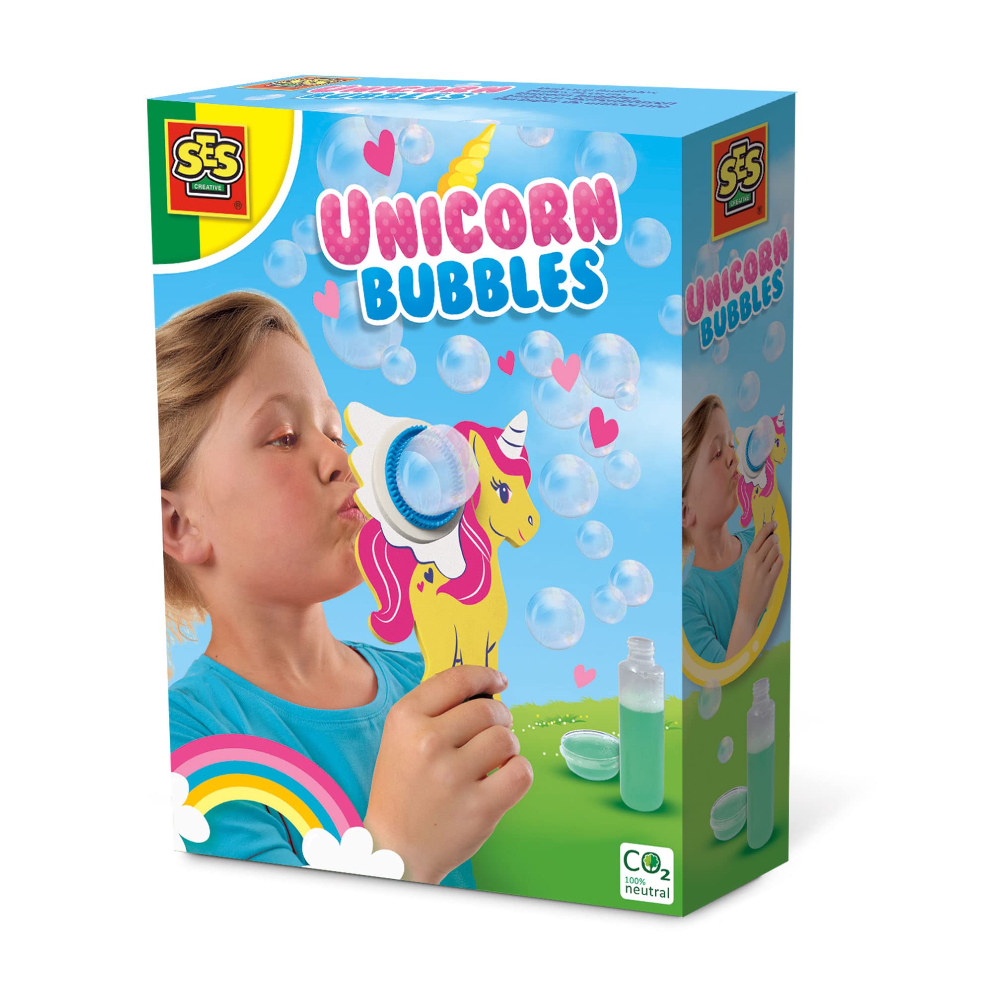 SES Creative 02278 Einhorn-Seifenblasen – Magische Seifenblasen für Kinder