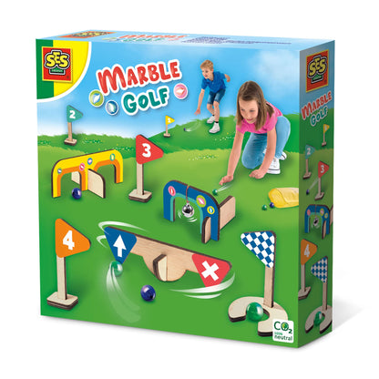 SES Creative- Golf con canicas - Campo de minigolf de Madera (02302