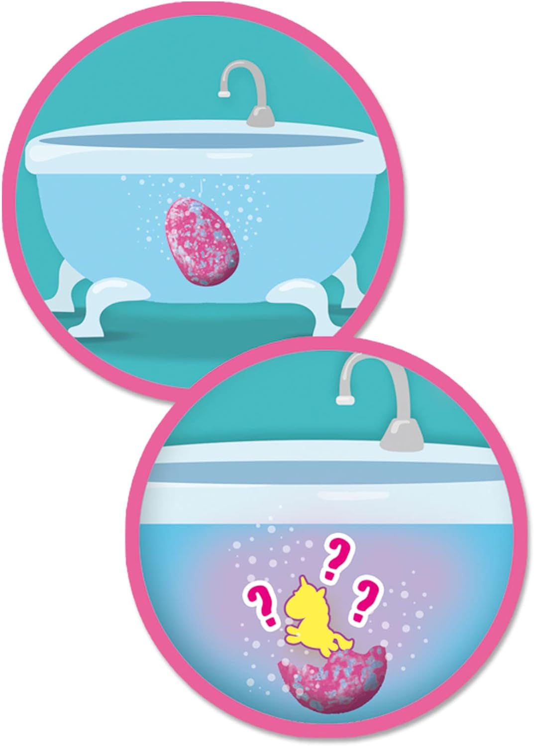 SES Creative 25126 Unicorn Bath Bomb Surprise - Discover which Unicorn Comes Out of The Egg, Nice, Big Bath Bomb (160g), Age 3+