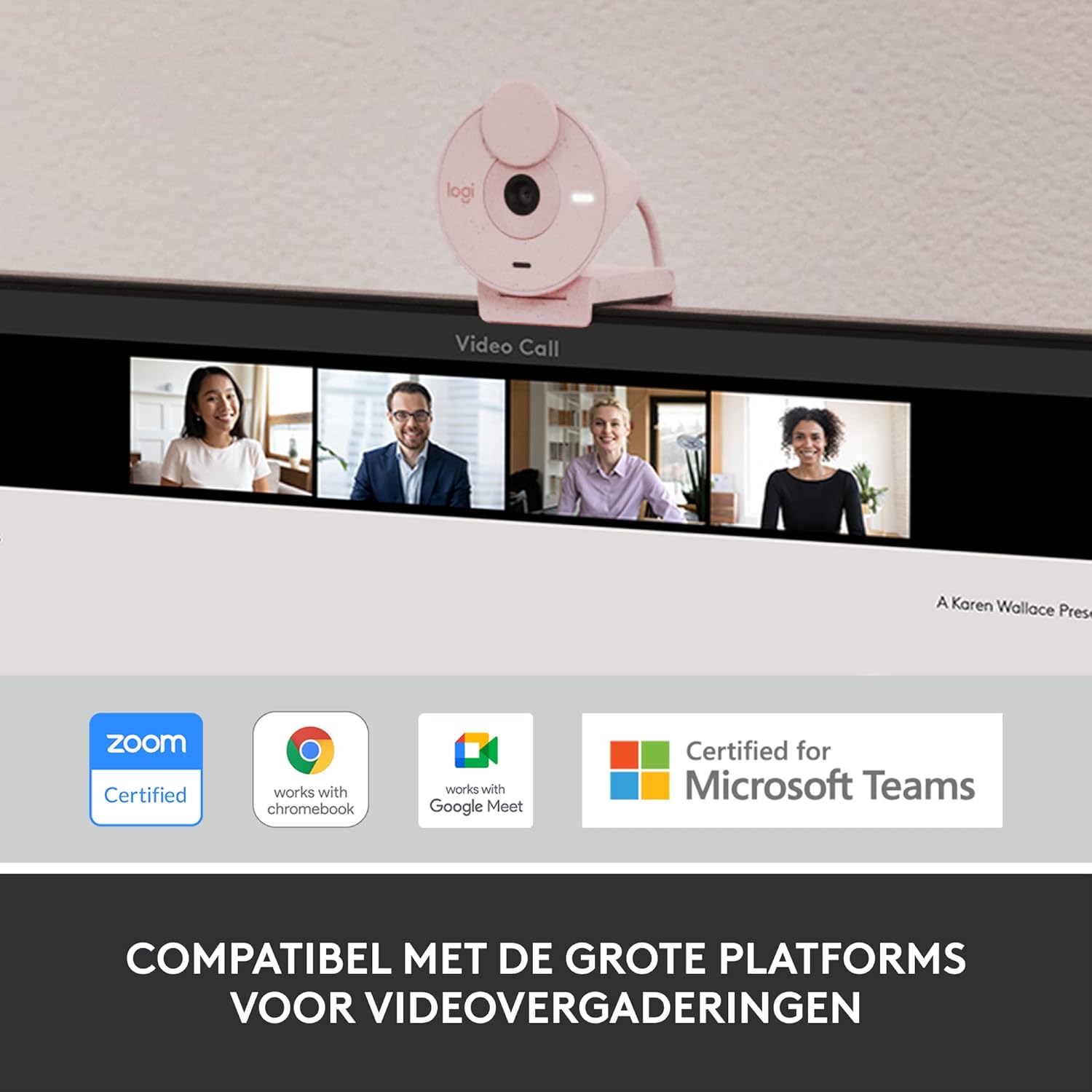 Logitech Brio 300 Full HD Webcam with Privacy Shutter, Noise Reduction Microphone, USB-C, Ceritified for Zoom, Microsoft Teams, Google Meet, Auto Light Correction, Streaming Webcam - Rose