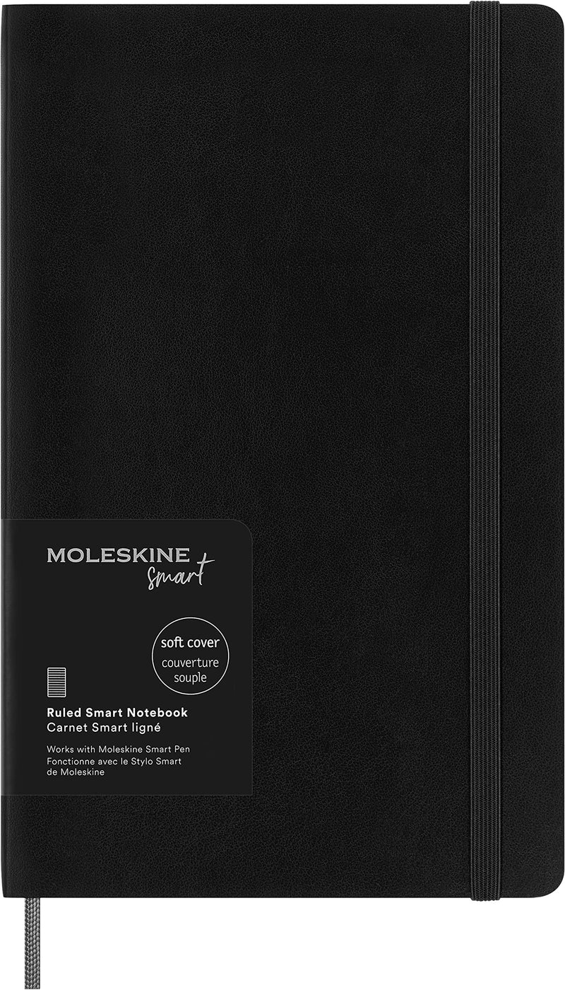 Moleskine Smart Notebook, Smart Writing System, Smart Notebook with Soft Cover, Ruled Pages and Elastic Closure, Large Format 13 x 21, Colour