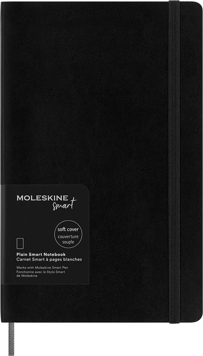 Moleskine Smart Notebook, Smart Writing System, Smart Notebook with Soft Cover, Blank Pages and Elastic Closure, Large Format 13 x 21, Colour