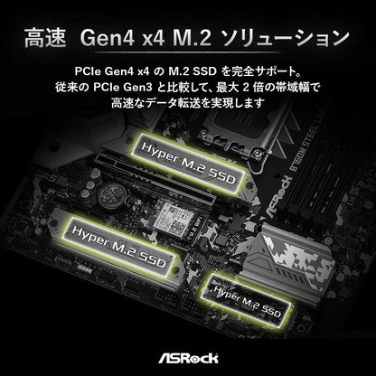 ASRock B760M STEEL LEGEND WIFI, Intel B760, 1700, Micro ATX, 4 DDR5, HDMI, DP, eDP, Wi-Fi 6E, 2.5G LAN, PCIe5, 3x M.2, RGB