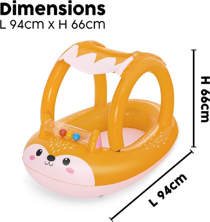 Bestway Inflatable Baby Float for Kids | Swimming Pool Inflatable, Swim Float, Pool Toys with Canopy for Boys and Girls, Multiple Designs