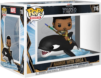 Funko POP! Ride Super Deluxe: Black Panther: Wakanda Forever - Namor With Orca - Collectable Vinyl Figure - Gift Idea - Official Merchandise - Toys for Kids & Adults - Movies Fans