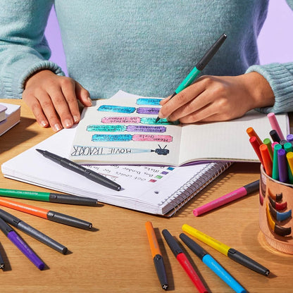 Paper Mate Flair Metallic Felt Tip Pens Glittery Ink Shines on White Paper Assorted Colours Medium Point (0.7mm) 12 Count