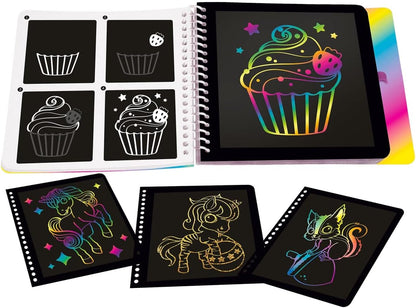 Depesche 12426 Ylvi Magic Book with 20 Pages Fantastic Motifs Booklet with Colourful Gradient and Scratch Pen, Multicoloured