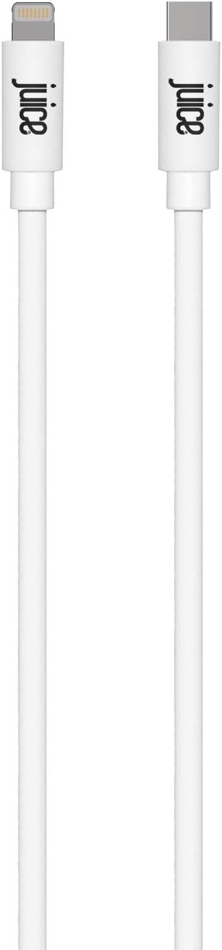 Juice 1m Apple iPhone Lightning Cable to Type C | iPhone 14, Pro Max, Max and Plus | iPhone 13, Max, Pro and Mini | iPhone 12 Models | iPhone 11 Models | iPhone 8, 7, 6, SE | iPad | Airpods | - White