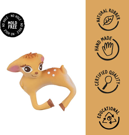 Oli & Carol - Natural Rubber Baby Teether, Olive The Deer, Bracelet, 7 cm