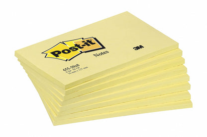 Post-it Notes Canary Yellow, Pack of 12 Pads, 100 Sheets per Pad, 76 mm x 127 mm, Yellow Color - Self-stick Notes For Note Taking, To Do Lists & Reminders