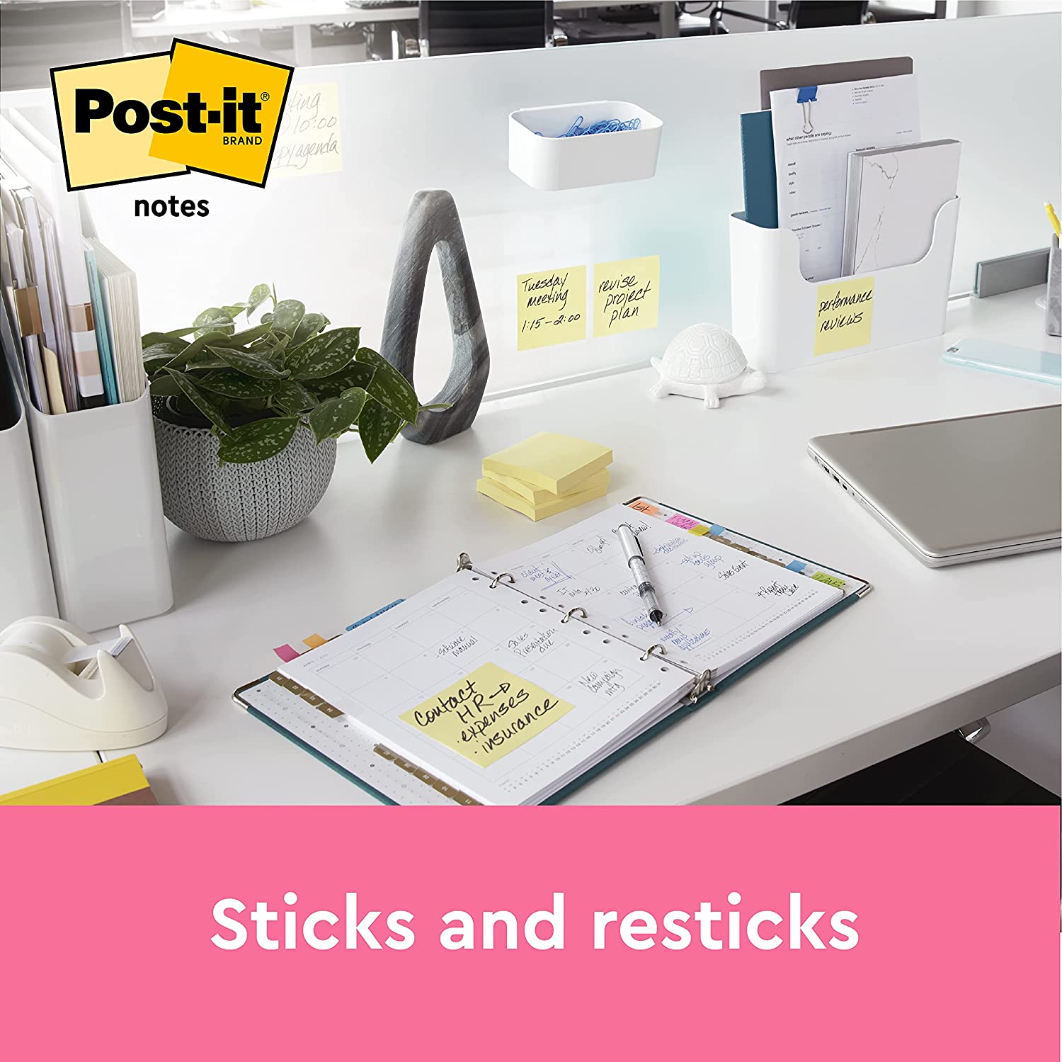 Post-it Notes Canary Yellow, Pack of 12 Pads, 100 Sheets per Pad, 76 mm x 127 mm, Yellow Color - Self-stick Notes For Note Taking, To Do Lists & Reminders