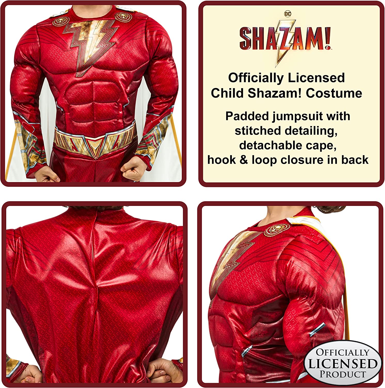 Rubie's Official DC Shazam! Fury of the Gods Shazam Boys Costume, Kids Superhero Fancy Dress