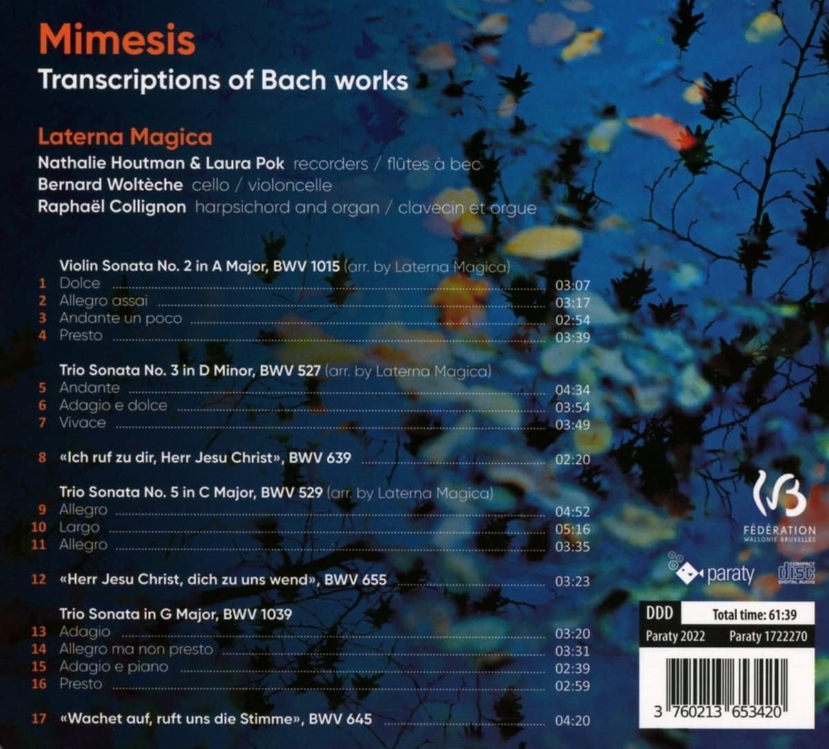 Mimesis-Transcriptions of Bach Works
