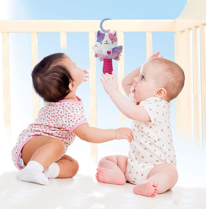 Clementoni - 17784 - Lovely Cat Rattle - Rassel für Neugeborene, weiches Plüsch, Babyspielzeug, Kinderwagenspiel, stärkt die motorischen und sensorischen Fähigkeiten, 100% maschinenwaschbar