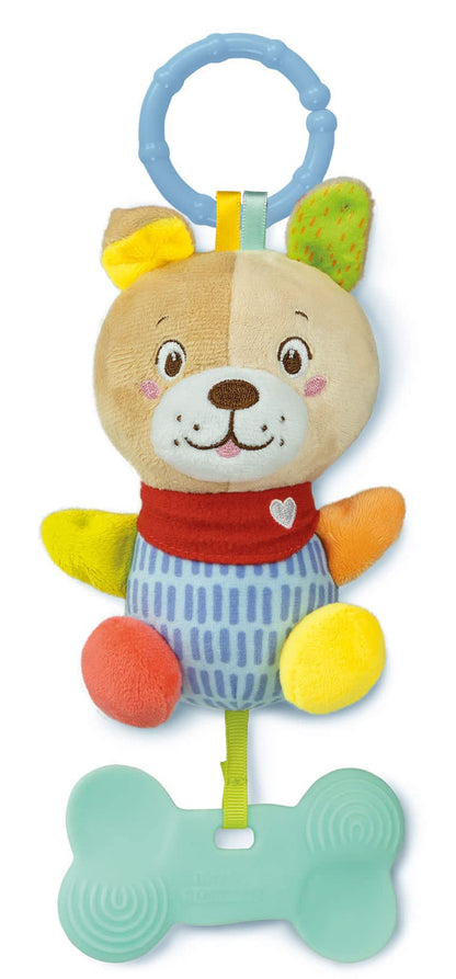 Clementoni - Sonajero Dulce Perrito, sonajero de Peluche, sonajero bebé Desde 0 Meses (17785
