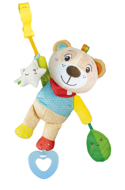 Clementoni - 17788 - Easy-Peasy Soft Bear - Plush With Grip And Rattle, Toys For Pushchair, Toddlers 0 Months, Early Years Toys, Infant Toys, New Born Soft Toys Gift, Machine Washable