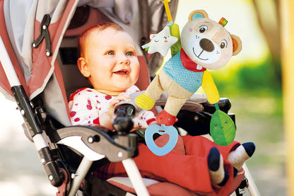 Clementoni - 17788 - Easy-Peasy Soft Bear - Plush With Grip And Rattle, Toys For Pushchair, Toddlers 0 Months, Early Years Toys, Infant Toys, New Born Soft Toys Gift, Machine Washable
