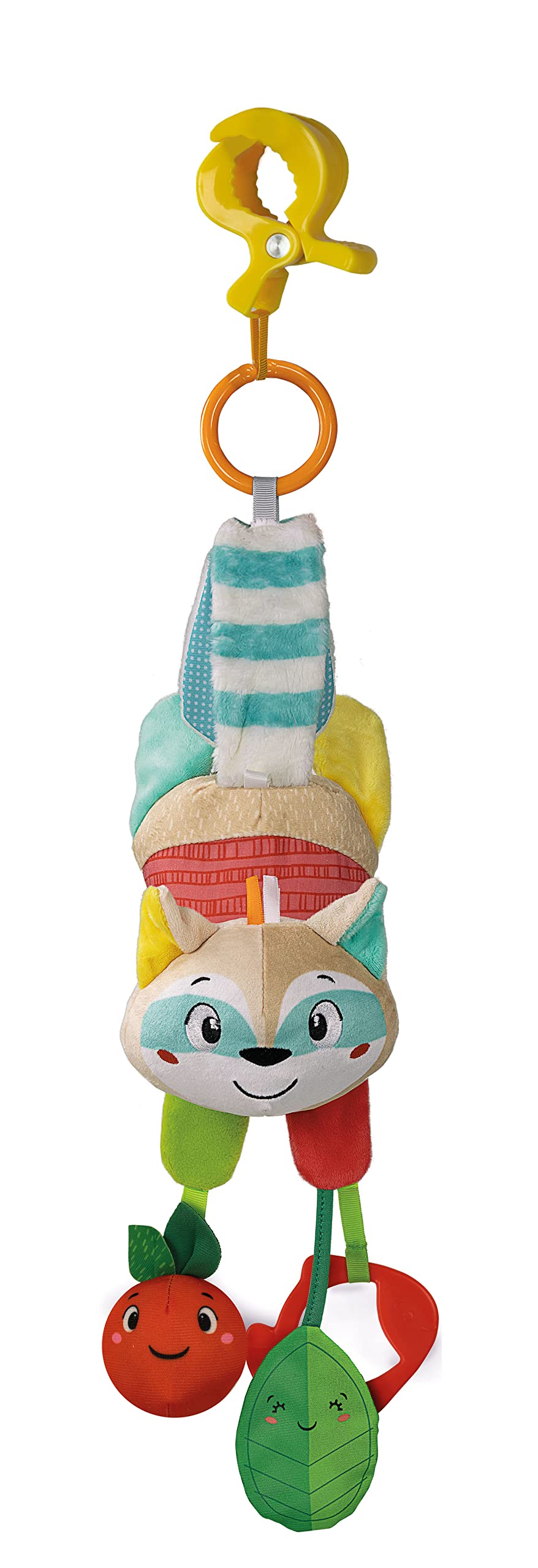 Clementoni - 17789 - Easy-Peasy Soft Raccoon - Plush With Grip And Rattle, Toys For Pushchair, Rattle, Toddlers 0 Months, Early Years Toys, Infant Toys, New Born Soft Toys Gift, Machine Washable