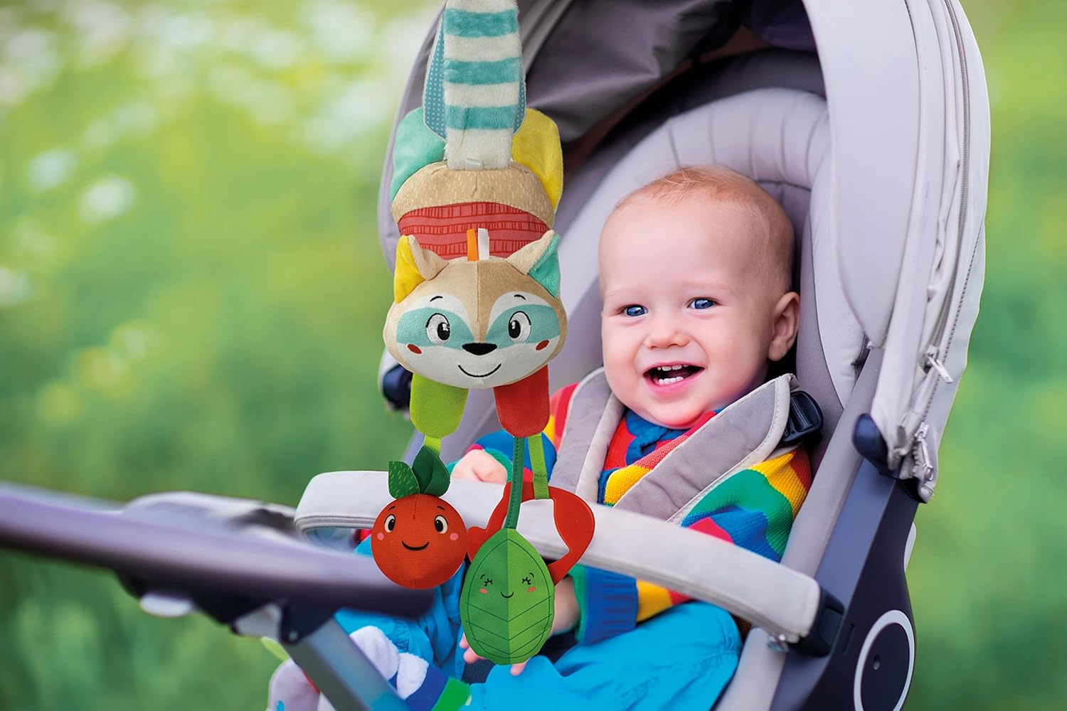 Clementoni - 17789 - Easy-Peasy Soft Raccoon - Plush With Grip And Rattle, Toys For Pushchair, Rattle, Toddlers 0 Months, Early Years Toys, Infant Toys, New Born Soft Toys Gift, Machine Washable