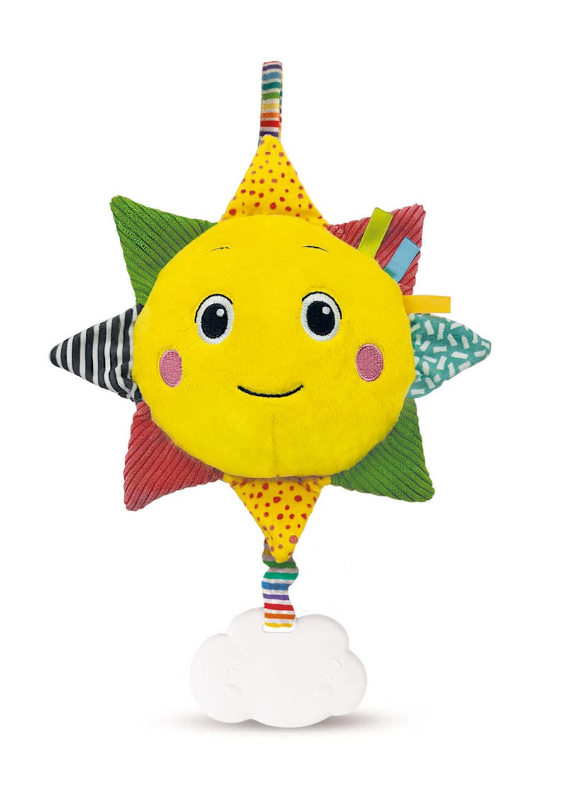 Clementoni- Sun Plush Cot Sound: Musical Soft Toy for Babies, Toddlers, & Infants, Soft and Colourful Early Years Gift, Newborn Comforter, Developmental Sensory Play (0+ Months)