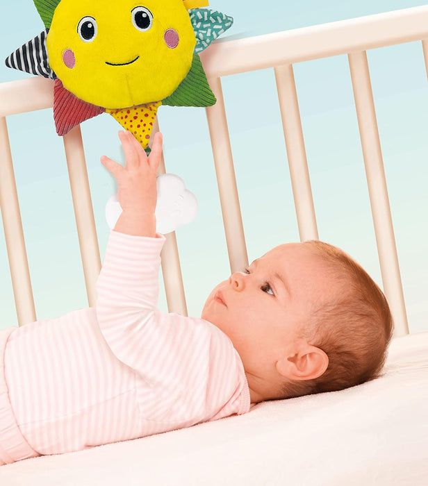 Clementoni- Sun Plush Cot Sound: Musical Soft Toy for Babies, Toddlers, & Infants, Soft and Colourful Early Years Gift, Newborn Comforter, Developmental Sensory Play (0+ Months)