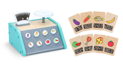 Marionette Wooden Toys Toy Scales with 9 Cards Educational Toy FSC Label Wood