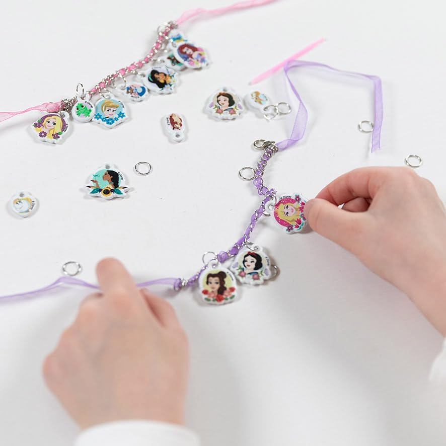 Totum Disney Princess Charm Bracelet Kit, Pink,Purple,Silver, Medium
