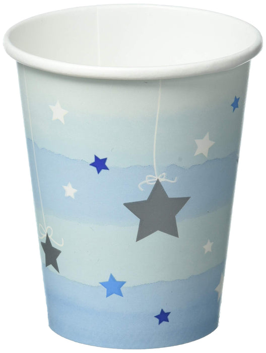 Creative Party PC322234 Blue One Little Star Paper Cups, 8 Pcs